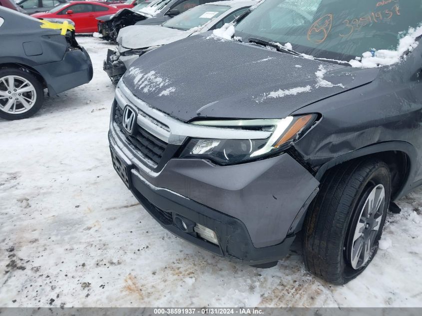 2019 HONDA RIDGELINE RTL-T - 5FPYK3F62KB029974