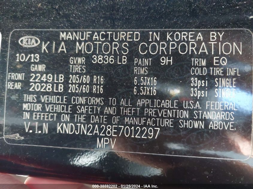 2014 KIA SOUL - KNDJN2A28E7012297