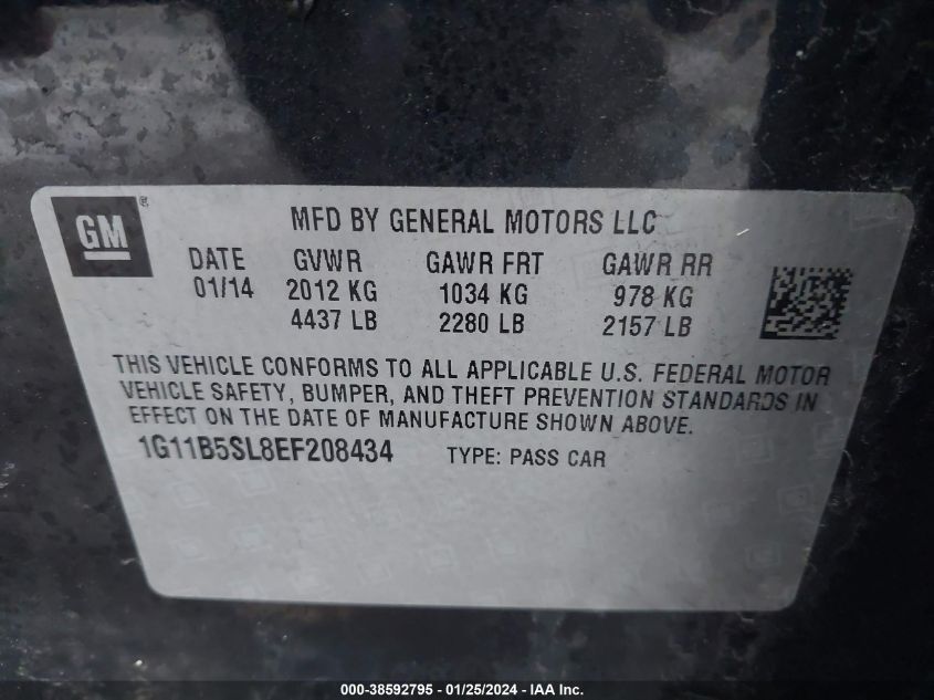 2014 CHEVROLET MALIBU 1LS - 1G11B5SL8EF208434