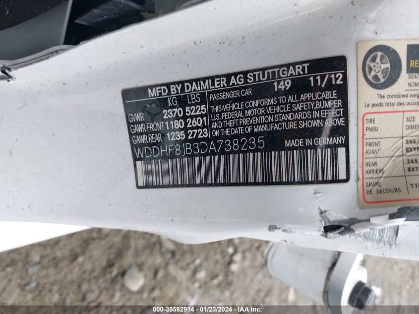 2013 MERCEDES-BENZ E 350 4MATIC - WDDHF8JB3DA738235