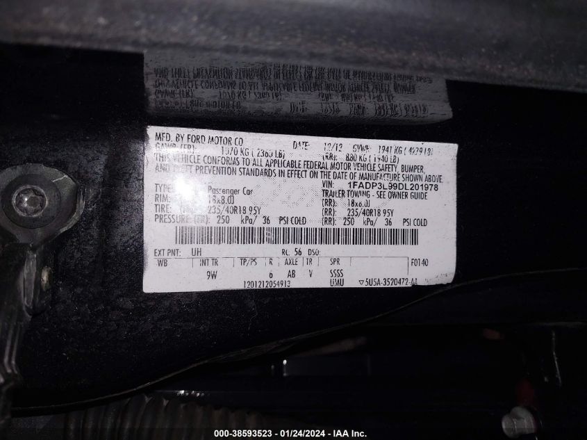 2013 FORD FOCUS ST - 1FADP3L99DL201978