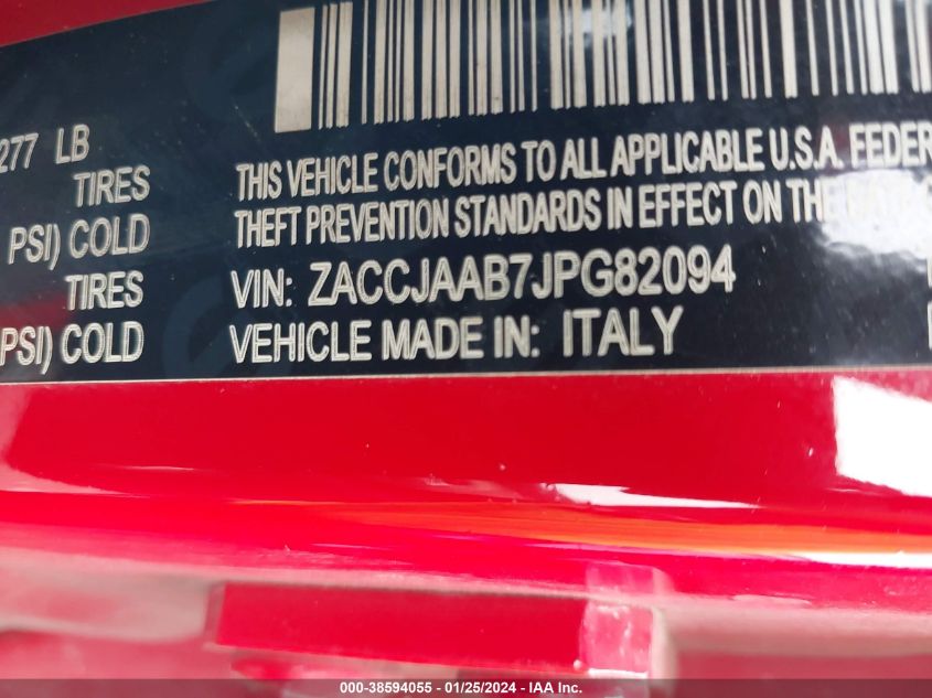 2018 JEEP RENEGADE SPORT - ZACCJAAB7JPG82094