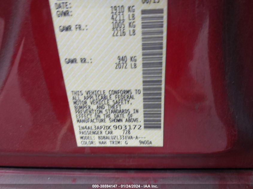 2013 NISSAN ALTIMA 2.5 SV - 1N4AL3AP2DC903172