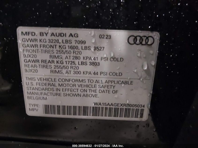 2024 AUDI Q8 E-TRON PREMIUM PLUS QUATTRO - WA15AAGEXRB005034