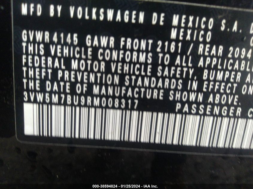 2024 VOLKSWAGEN JETTA 1.5T S - 3VW5M7BU9RM008317
