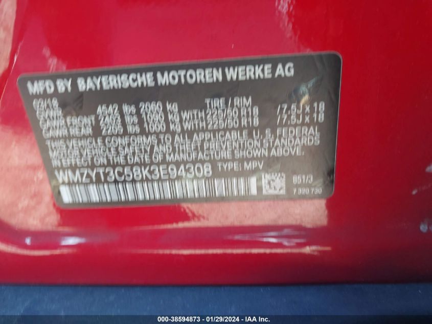 2019 MINI COUNTRYMAN COOPER S - WMZYT3C58K3E94308