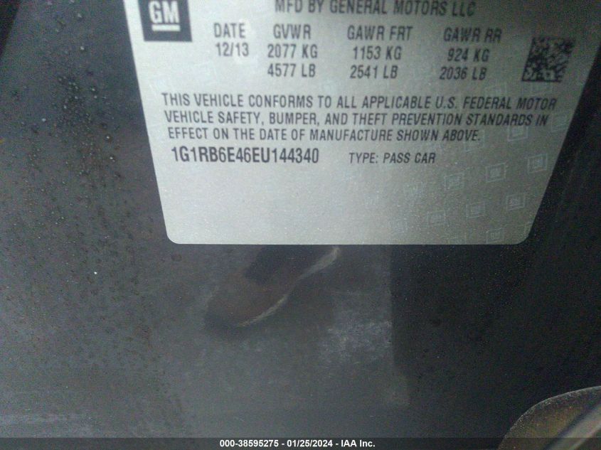 2014 CHEVROLET VOLT - 1G1RB6E46EU144340