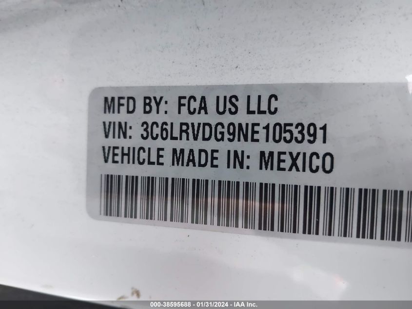 2022 RAM PROMASTER 2500 2500 HIGH 3C6LRVDG9NE105391