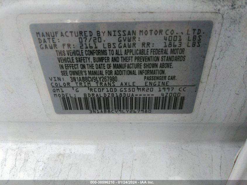 2020 NISSAN SENTRA SV - 3N1AB8CV9LY267980