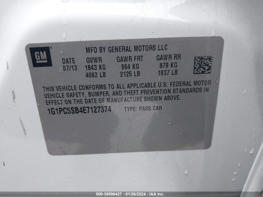 2014 CHEVROLET CRUZE 1LT AUTO - 1G1PC5SB4E7127374
