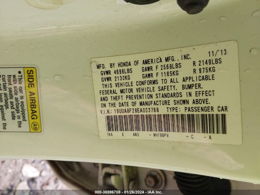 2014 ACURA TL 3.5 - 19UUA8F28EA003768
