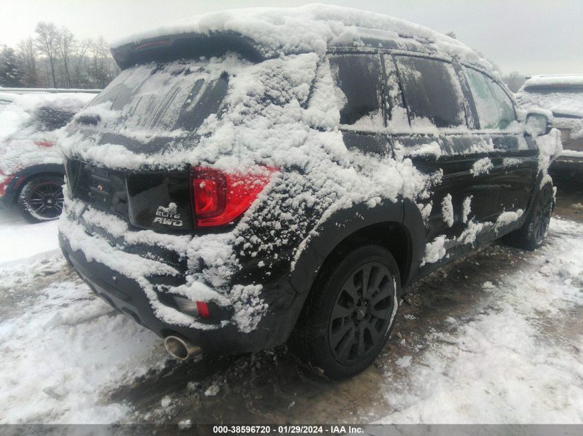 2022 HONDA PASSPORT AWD ELITE - 5FNYF8H00NB014719