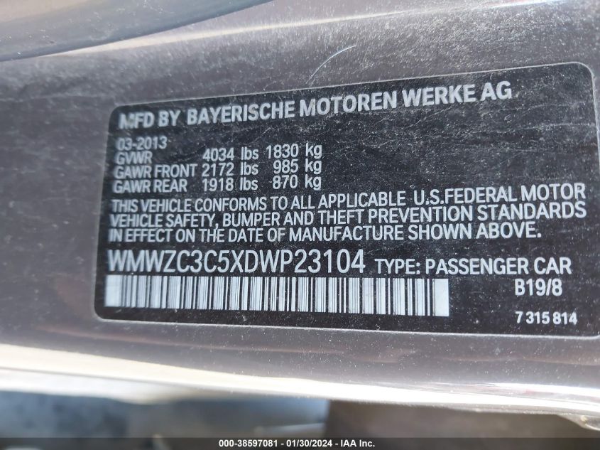 2013 MINI COUNTRYMAN COOPER S - WMWZC3C5XDWP23104