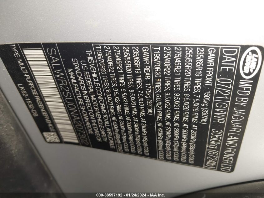 2022 LAND ROVER RANGE ROVER SPORT HSE SILVER EDITION MHEV - SALWR2SU0NA207302