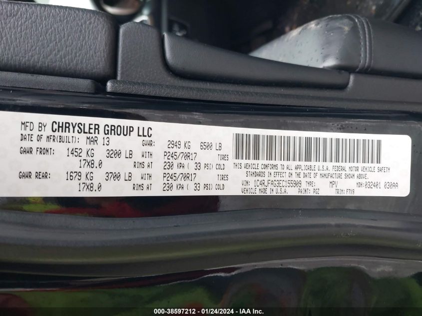 2014 JEEP GRAND CHEROKEE LAREDO - 1C4RJFAG3EC155909