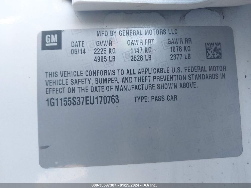 2014 CHEVROLET IMPALA 2LZ - 1G1155S37EU170763