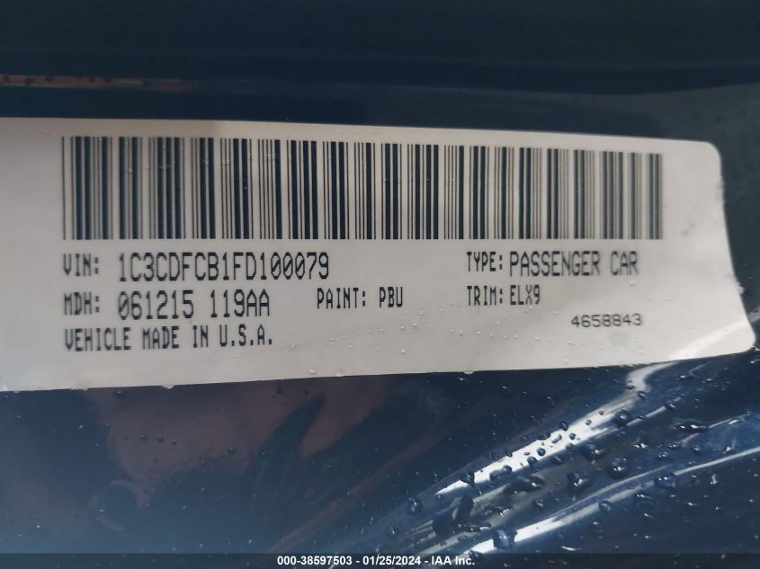 2015 DODGE DART LIMITED - 1C3CDFCB1FD100079