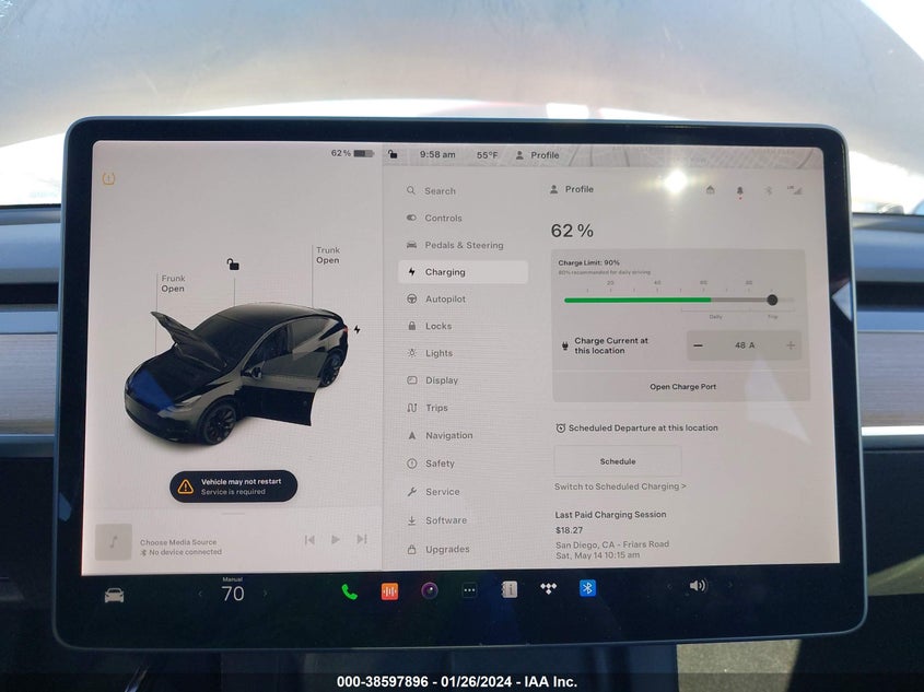VIN 5YJYGDEE9MF302078 2021 TESLA MODEL Y