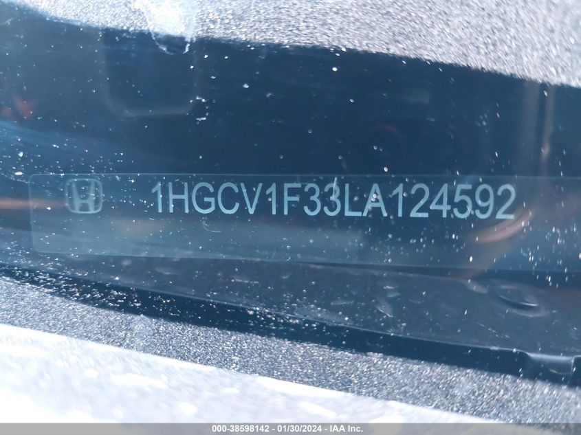 2020 HONDA ACCORD SPORT - 1HGCV1F33LA124592