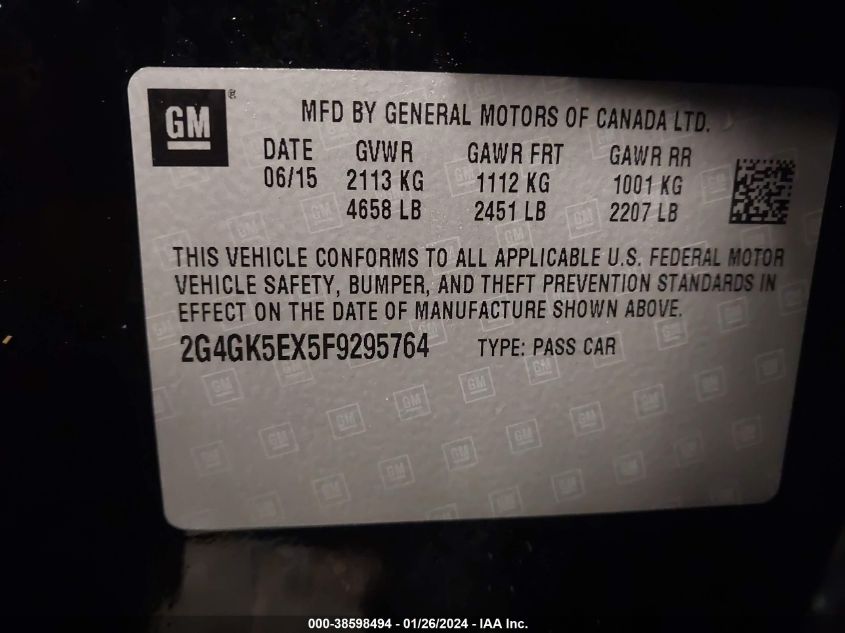 2015 BUICK REGAL - 2G4GK5EX5F9295764