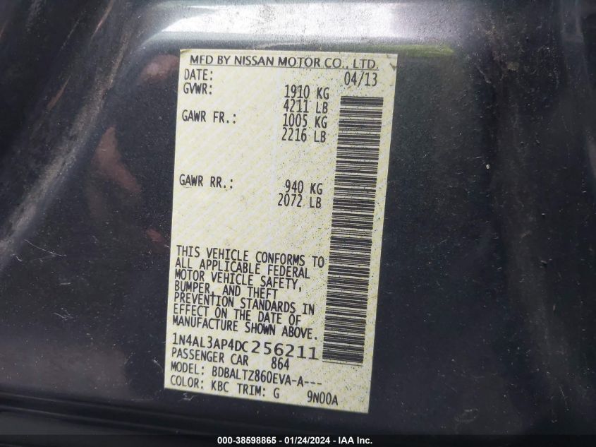 2013 NISSAN ALTIMA 2.5 SV - 1N4AL3AP4DC256211