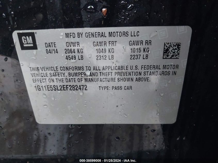 2014 CHEVROLET MALIBU 2LT - 1G11E5SL2EF282472