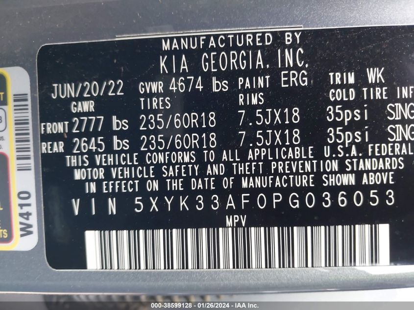 2023 KIA SPORTAGE EX - 5XYK33AF0PG036053