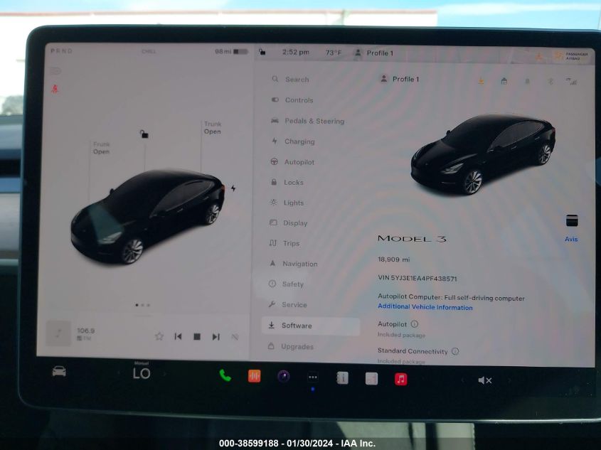 2023 TESLA MODEL 3 REAR-WHEEL DRIVE - 5YJ3E1EA4PF438571