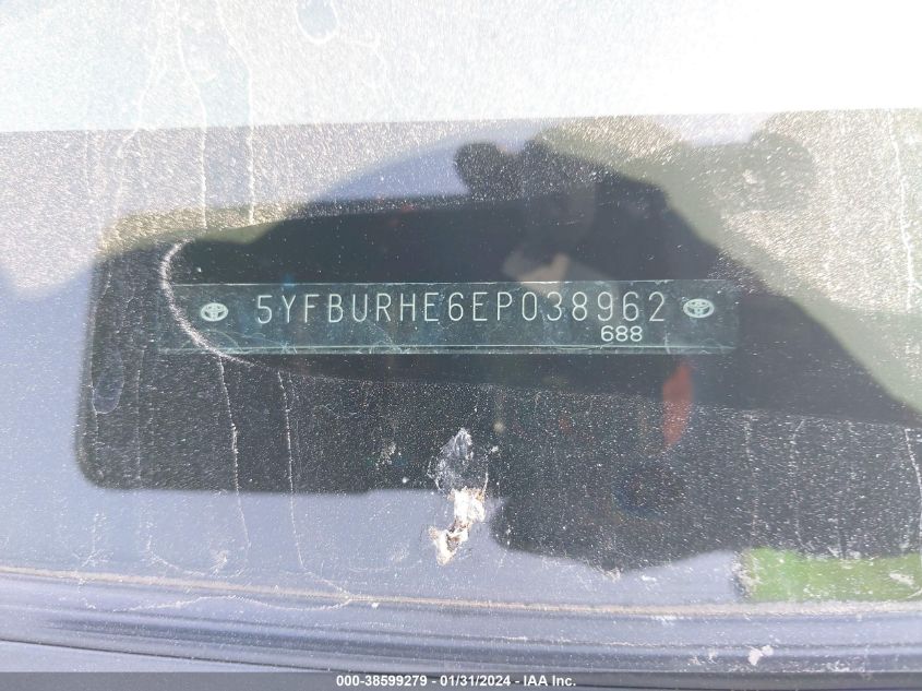 2014 TOYOTA COROLLA L/LE/LE PLS/PRM/S/S PLS - 5YFBURHE6EP038962