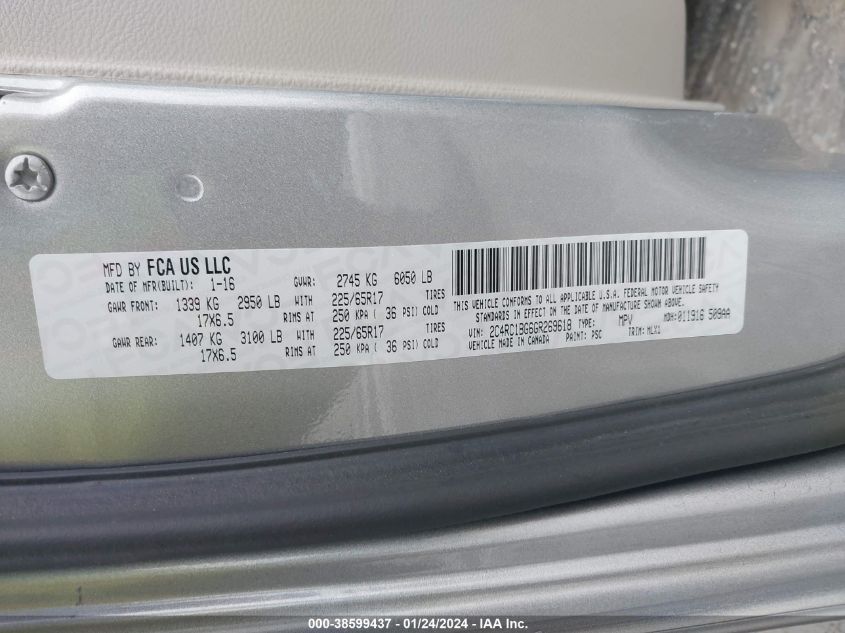 2016 CHRYSLER TOWN & COUNTRY TOURING - 2C4RC1BG6GR269618