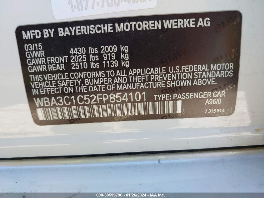 2015 BMW 328I - WBA3C1C52FP854101