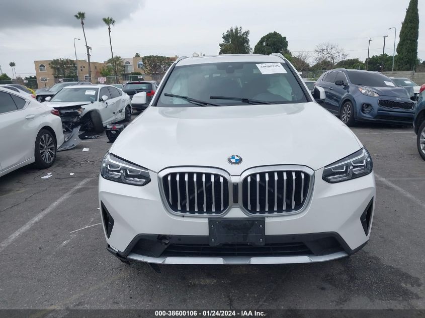 2022 BMW X3 SDRIVE30I - 5UX43DP02N9L60006