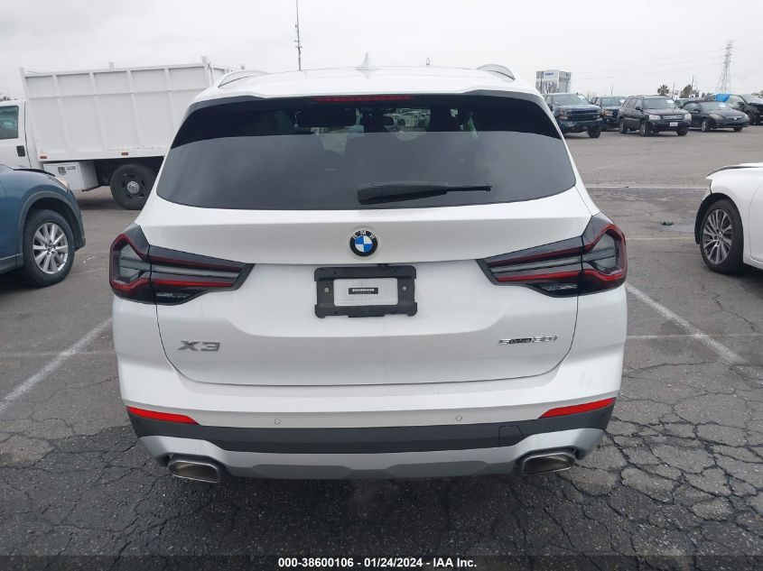 2022 BMW X3 SDRIVE30I - 5UX43DP02N9L60006