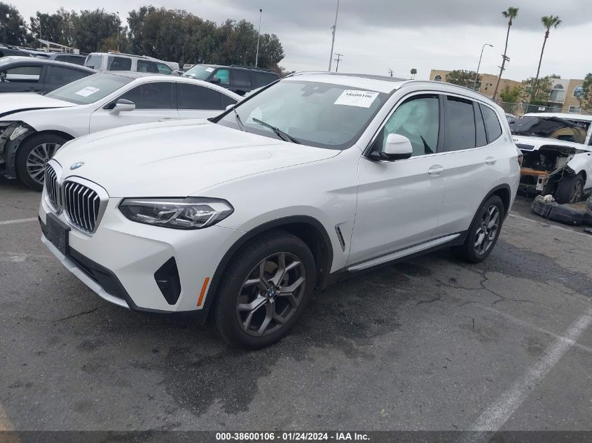 2022 BMW X3 SDRIVE30I - 5UX43DP02N9L60006