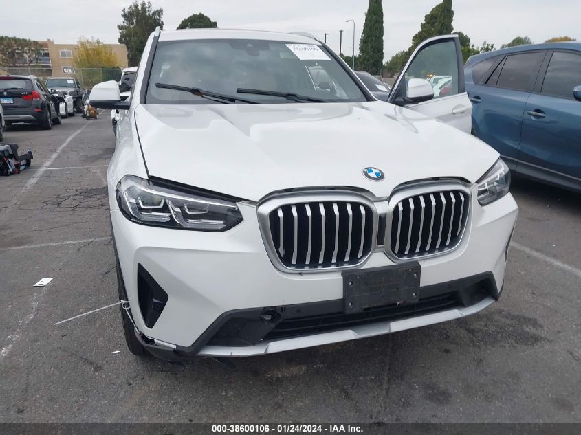 2022 BMW X3 SDRIVE30I - 5UX43DP02N9L60006