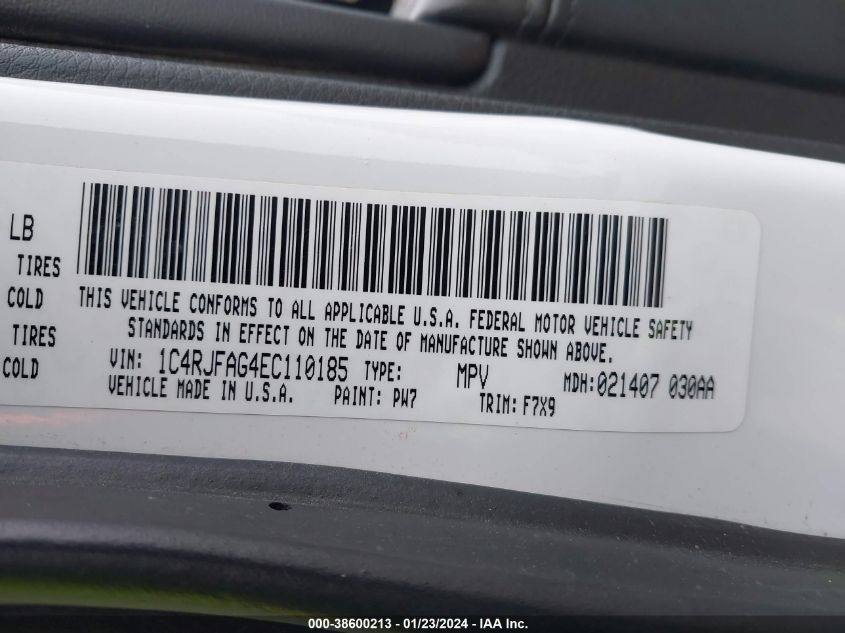 2014 JEEP GRAND CHEROKEE LAREDO - 1C4RJFAG4EC110185