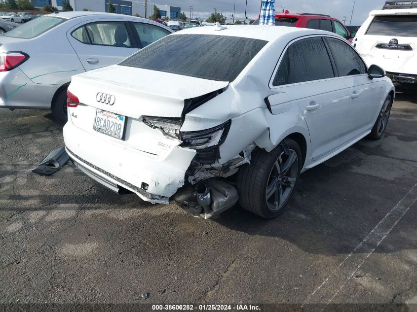 2018 AUDI A4 2.0T TECH ULTRA PREMIUM/2.0T ULTRA PREMIUM - WAULMAF45JA044294