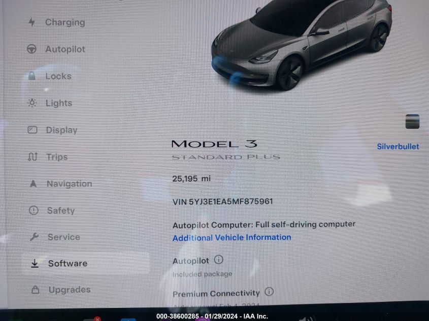 2021 TESLA MODEL 3 STANDARD RANGE PLUS REAR-WHEEL DRIVE - 5YJ3E1EA5MF875961