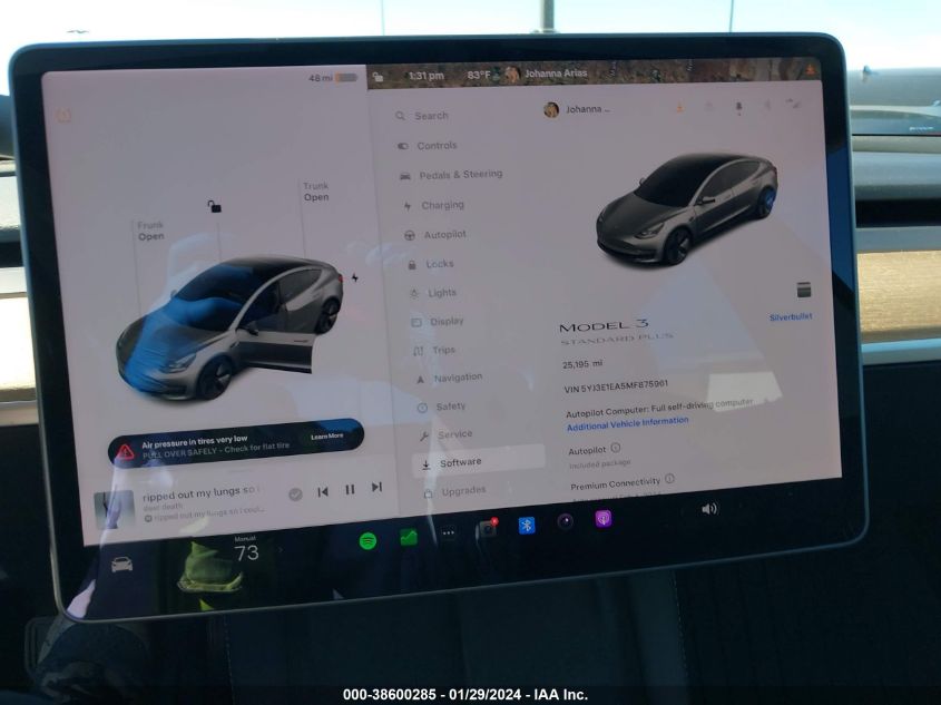 2021 TESLA MODEL 3 STANDARD RANGE PLUS REAR-WHEEL DRIVE - 5YJ3E1EA5MF875961