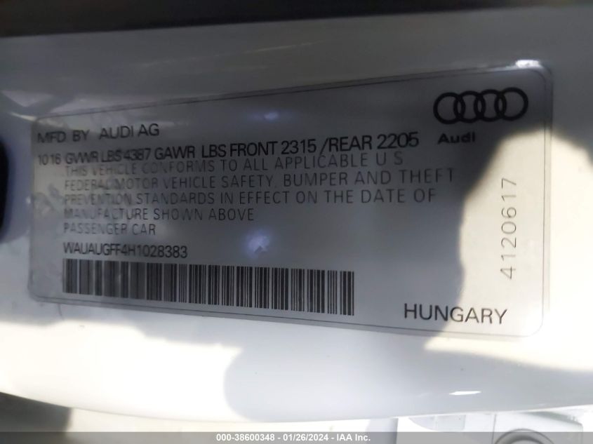 2017 AUDI A3 PREMIUM - WAUAUGFF4H1028383