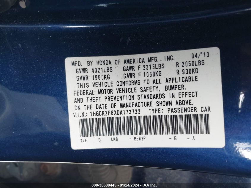 2013 HONDA ACCORD EX-L - 1HGCR2F8XDA173733