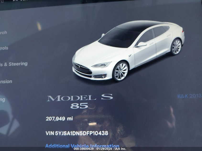 2013 TESLA MODEL S - 5YJSA1DN5DFP10438