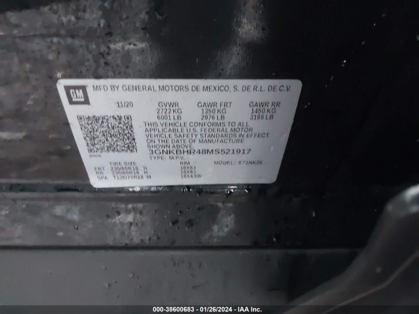 2021 CHEVROLET BLAZER 2LT - 3GNKBHR48MS521917