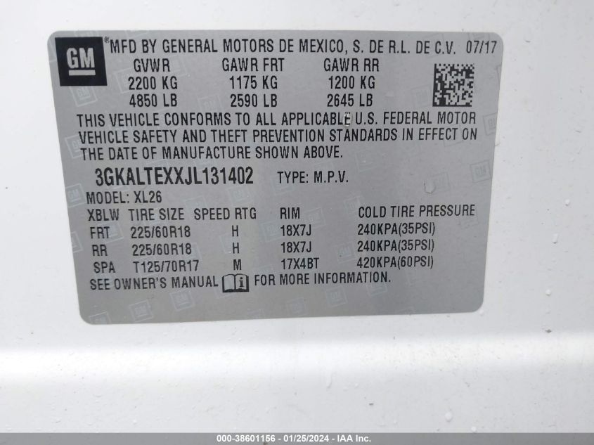 2018 GMC TERRAIN SLE - 3GKALTEXXJL131402
