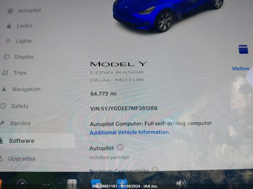 2021 TESLA MODEL Y LONG RANGE DUAL MOTOR ALL-WHEEL DRIVE - 5YJYGDEE7MF261269