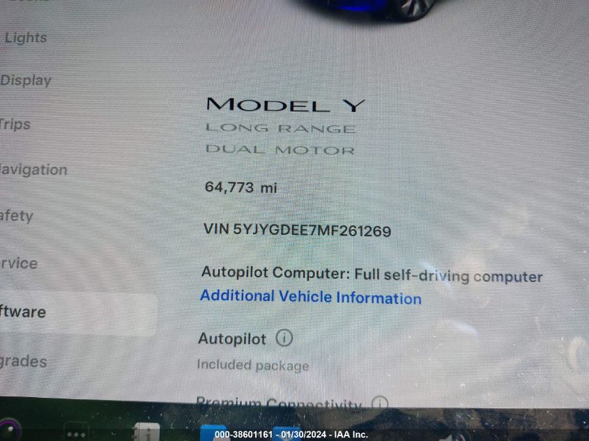 2021 TESLA MODEL Y LONG RANGE DUAL MOTOR ALL-WHEEL DRIVE - 5YJYGDEE7MF261269
