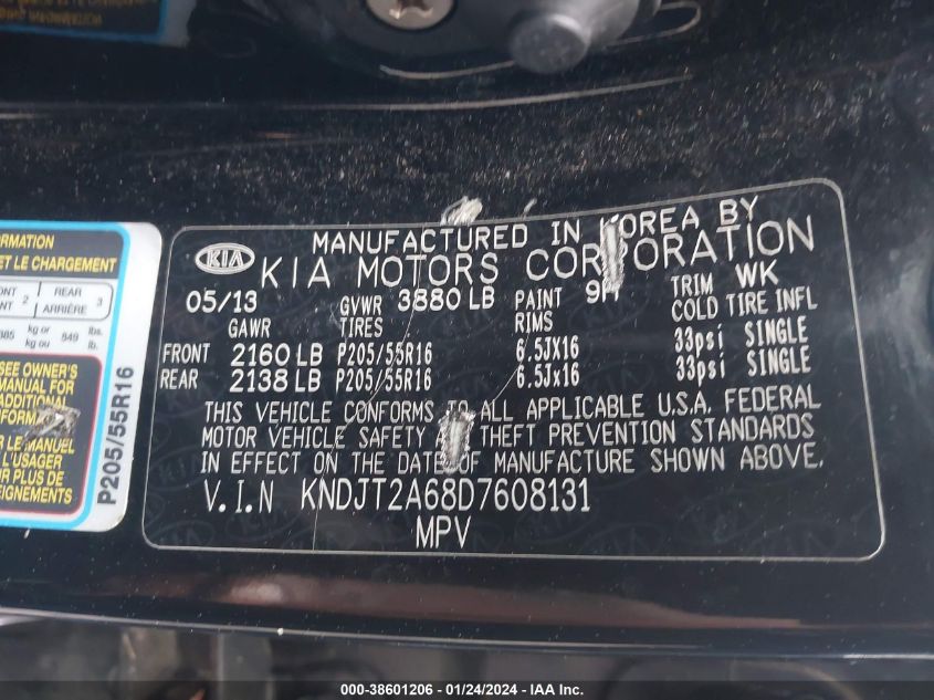 2013 KIA SOUL + - KNDJT2A68D7608131