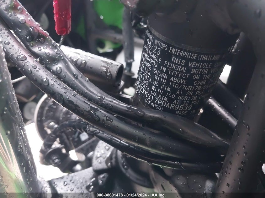 VIN JKAEXKG17PDAR9539 2023 KAWASAKI EX400