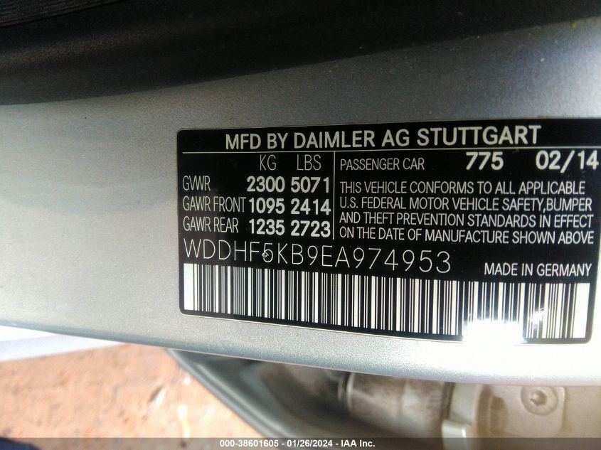 2014 MERCEDES-BENZ E 350 - WDDHF5KB9EA974953