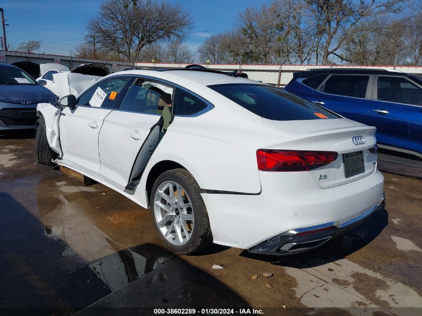 2023 AUDI A5 SPORTBACK PREMIUM 45 TFSI S LINE QUATTRO S TRONIC - WAUDACF58PA055848